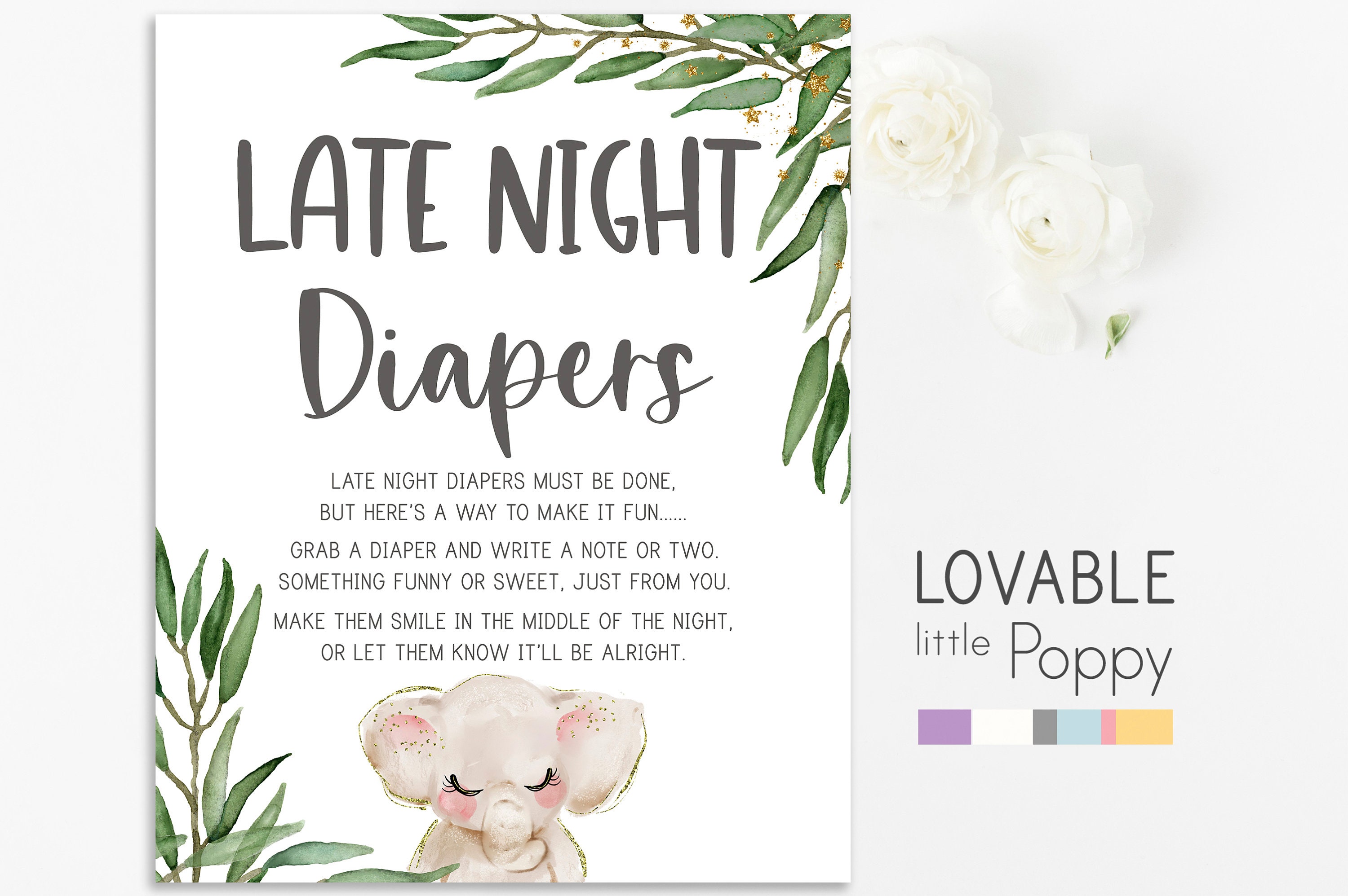 late night diaper messages free printable