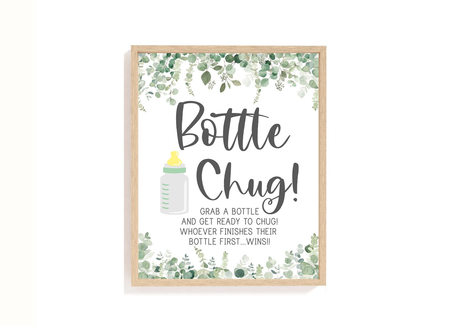 Baby Bottle Chug Bottle Chug Game Baby Bottle Game Greenery Etsy