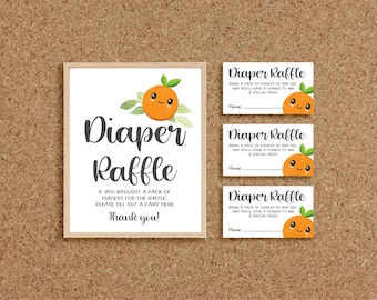 Little Cutie Baby Shower- Diaper Raffle Game -Bring Diapers Cutie Baby Shower Games Cutie Orange Baby Shower Clementine Baby Shower, C