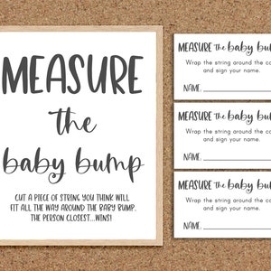 Moms Belly Game ¿Qué tan grande es Mommys Belly? Mommys Belly Sign Juegos minimalistas de baby shower Género neutral Juegos modernos de baby shower Gemelos, M