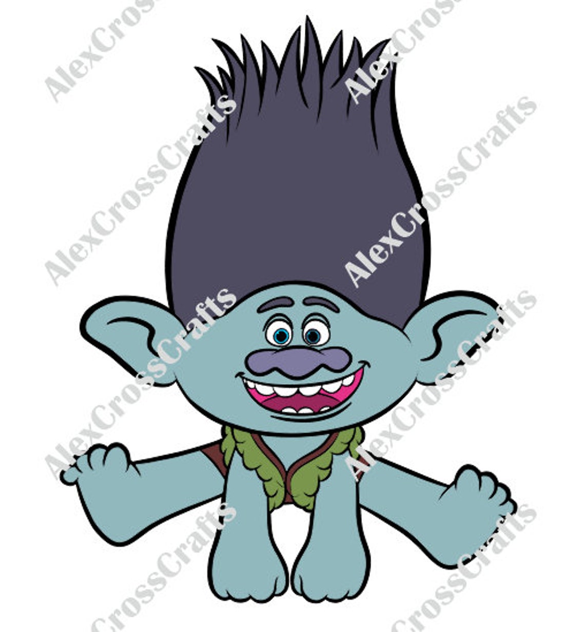 Branch Trolls Cut File Silhouette and svg dfx cricut and | Etsy