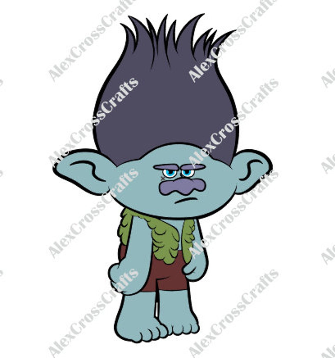 Branch Trolls Cut File Silhouette and svg dfx cricut and | Etsy
