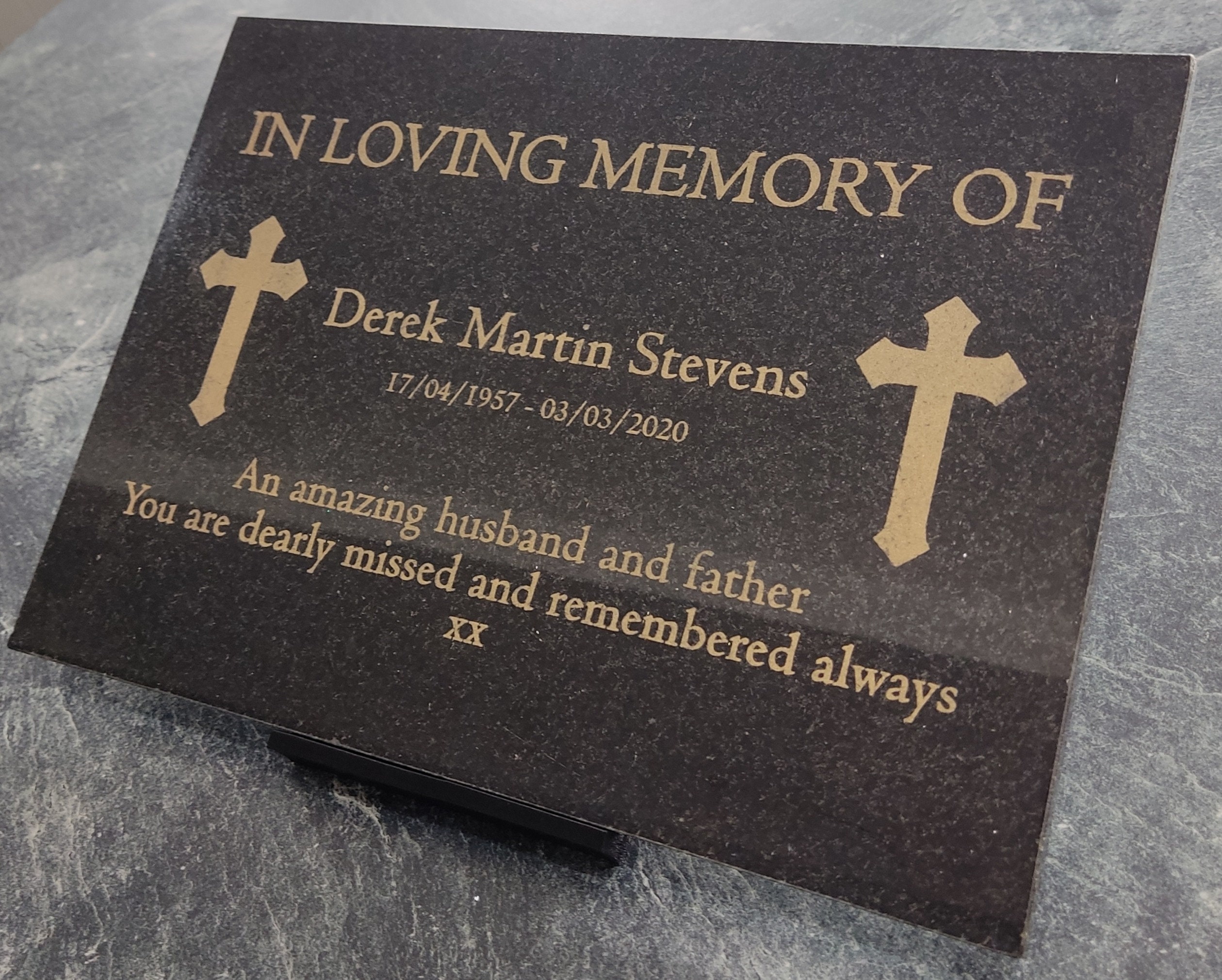 Granite Memorial Plaque Grave Marker Cross Crematorium Etsy UK