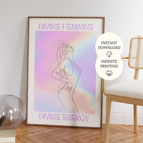 Aura poster, positive affirmation, retro poster, manifest print, divine feminine print, feminine energy, feminine poster, college poster