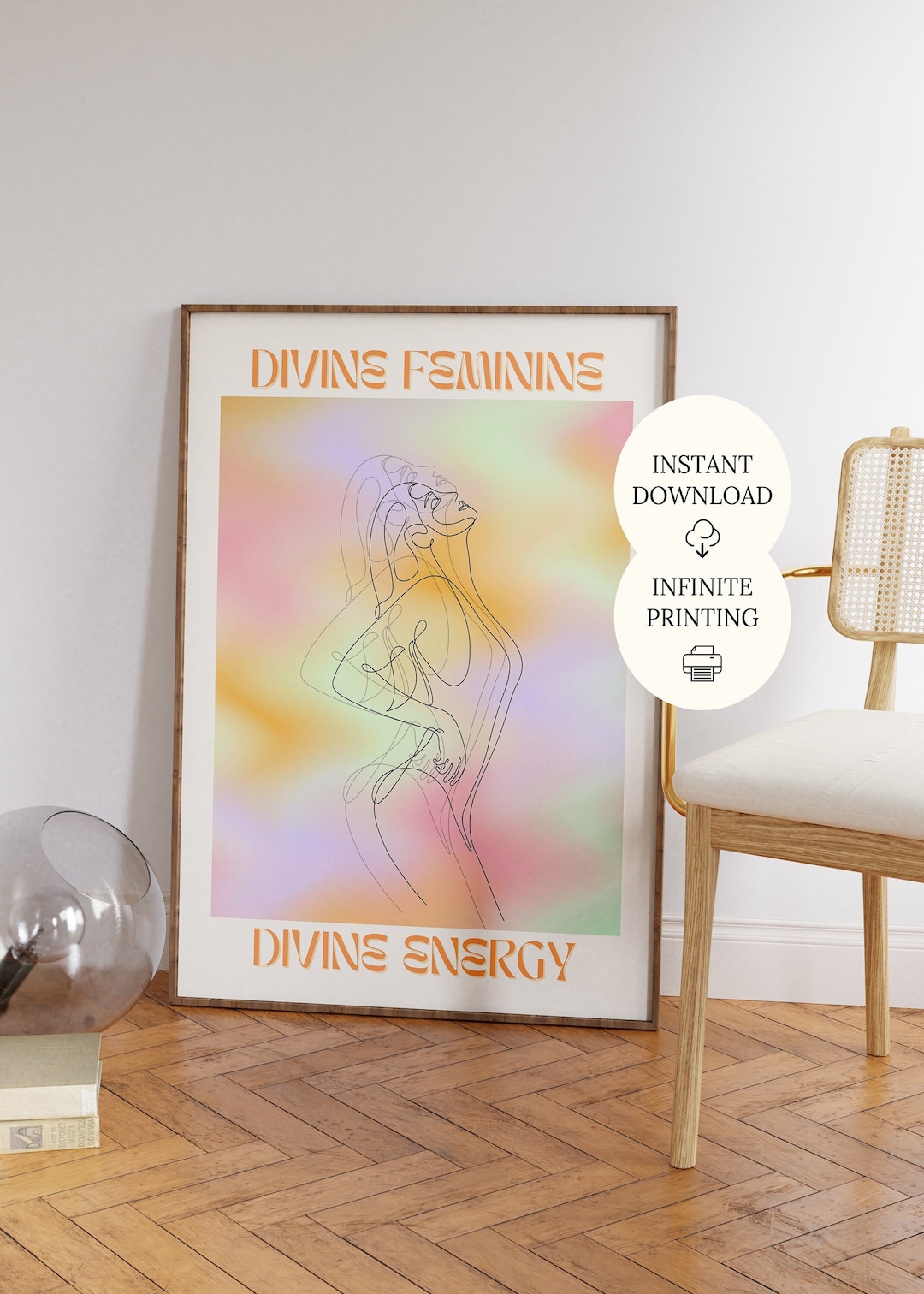 Aura Poster, Positive Affirmation, Retro Poster, Manifest Print, Divine