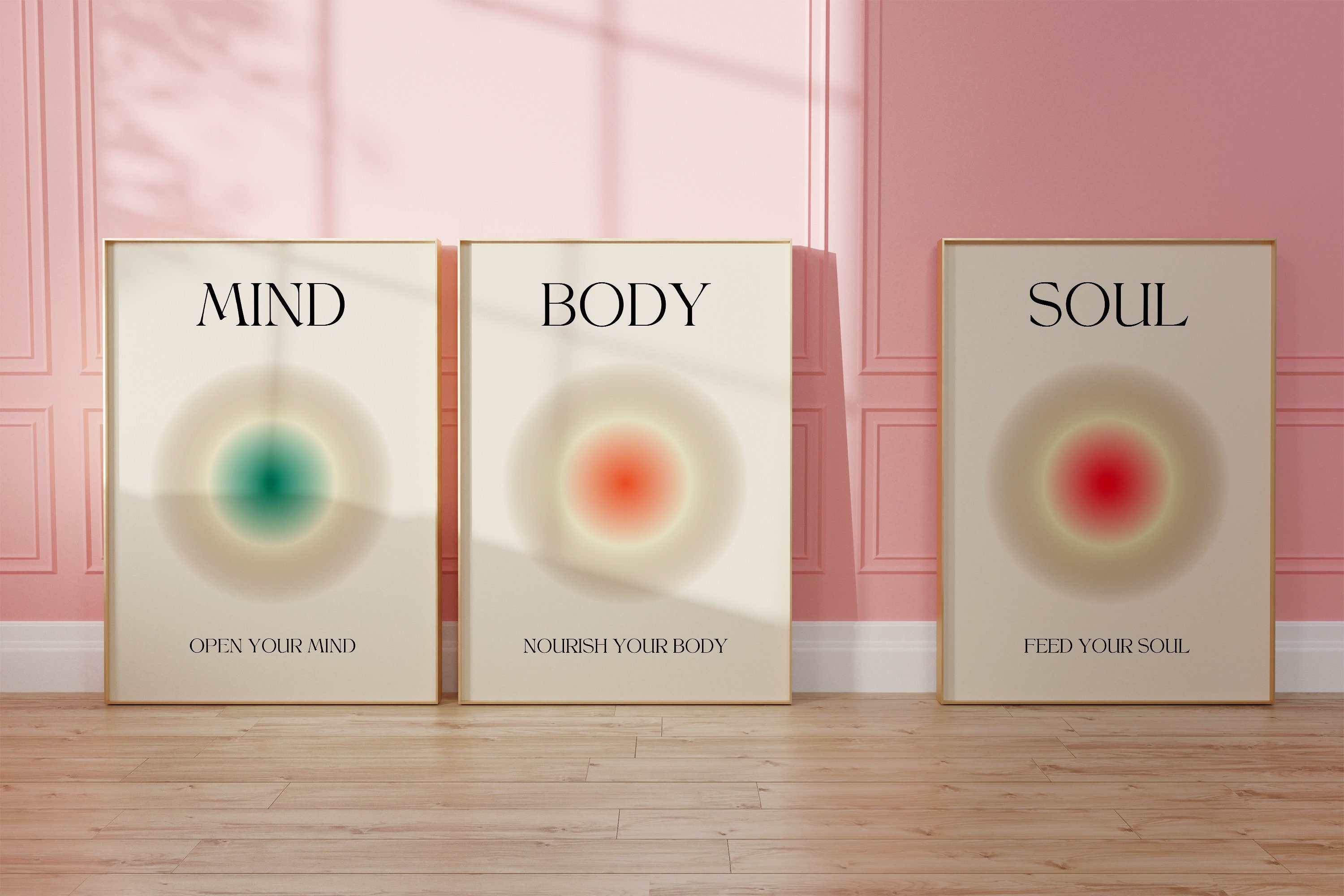 Gradient Aura Poster for Positivity 3 Set Posters for Manifesting Retro ...