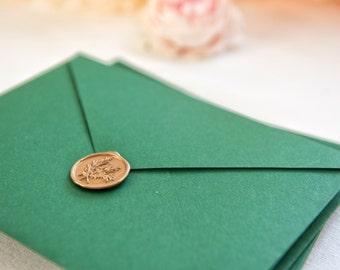 Emerald Green A7 Envelopes: Handmade Heavyweight Wedding Invitation