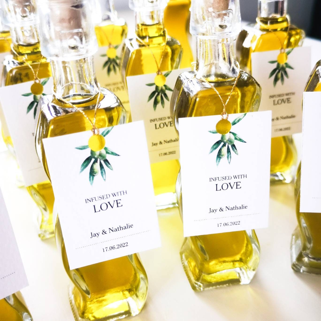 BULK 100 Olive Oil Favors 60ml Infused With Love Olive Oil Favor