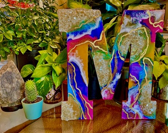 13 Inch Geode Style Letter