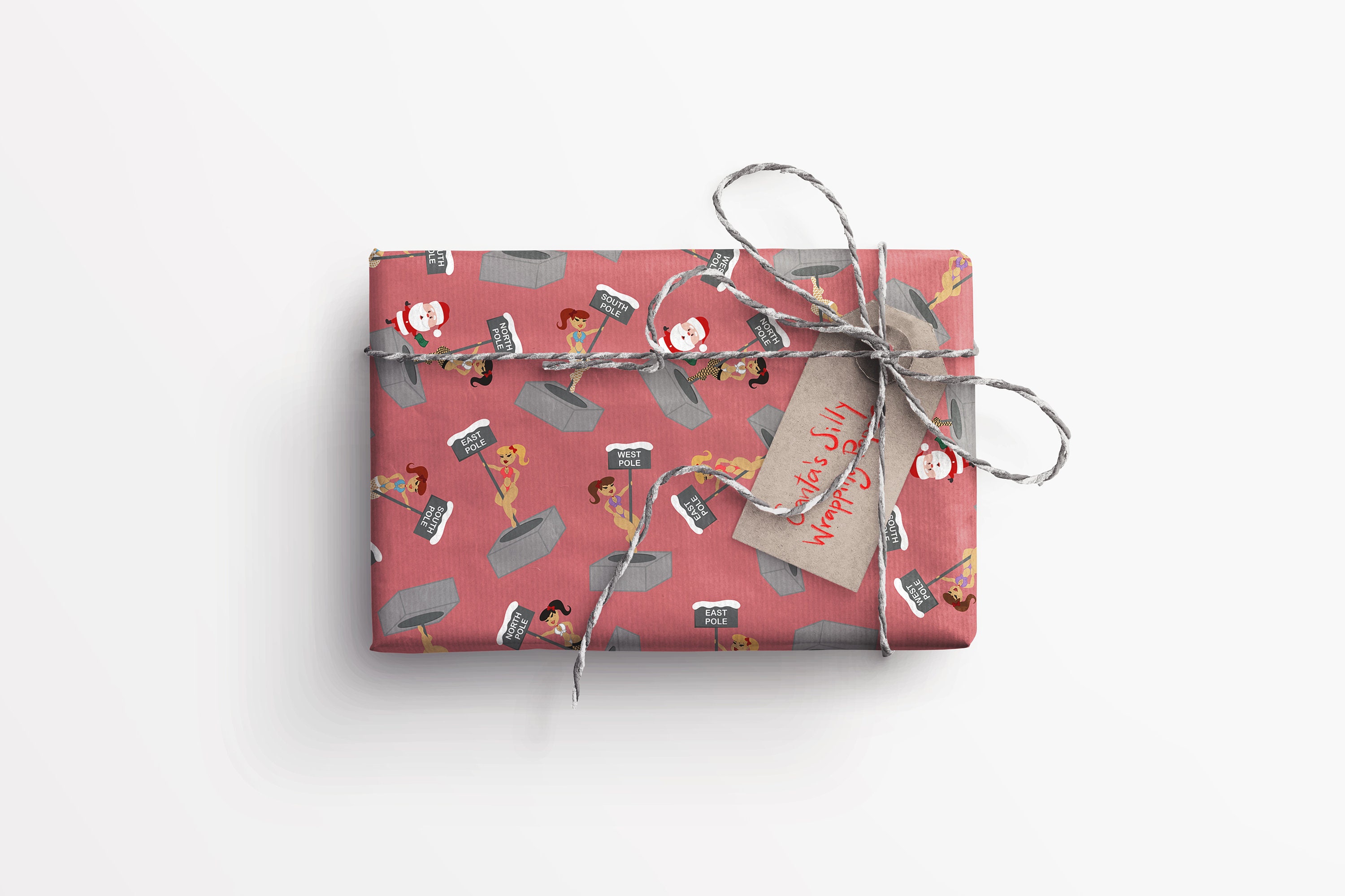 Naughty Santa Christmas Wrapping Paper | Funny North Pole sold by Diego ...