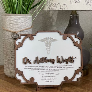 Medical retirement gift, gift for doctor, nurse, gift for dentist, caduceus, dental, pediatric, veterinary, You can send me your own logo.