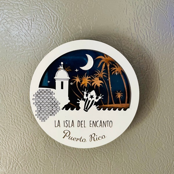 Puerto Rico art fridge magnet ornament souvenir la isla del encanto coqui garita el morro Borinquen santiago ponce Bayamon latino san juan