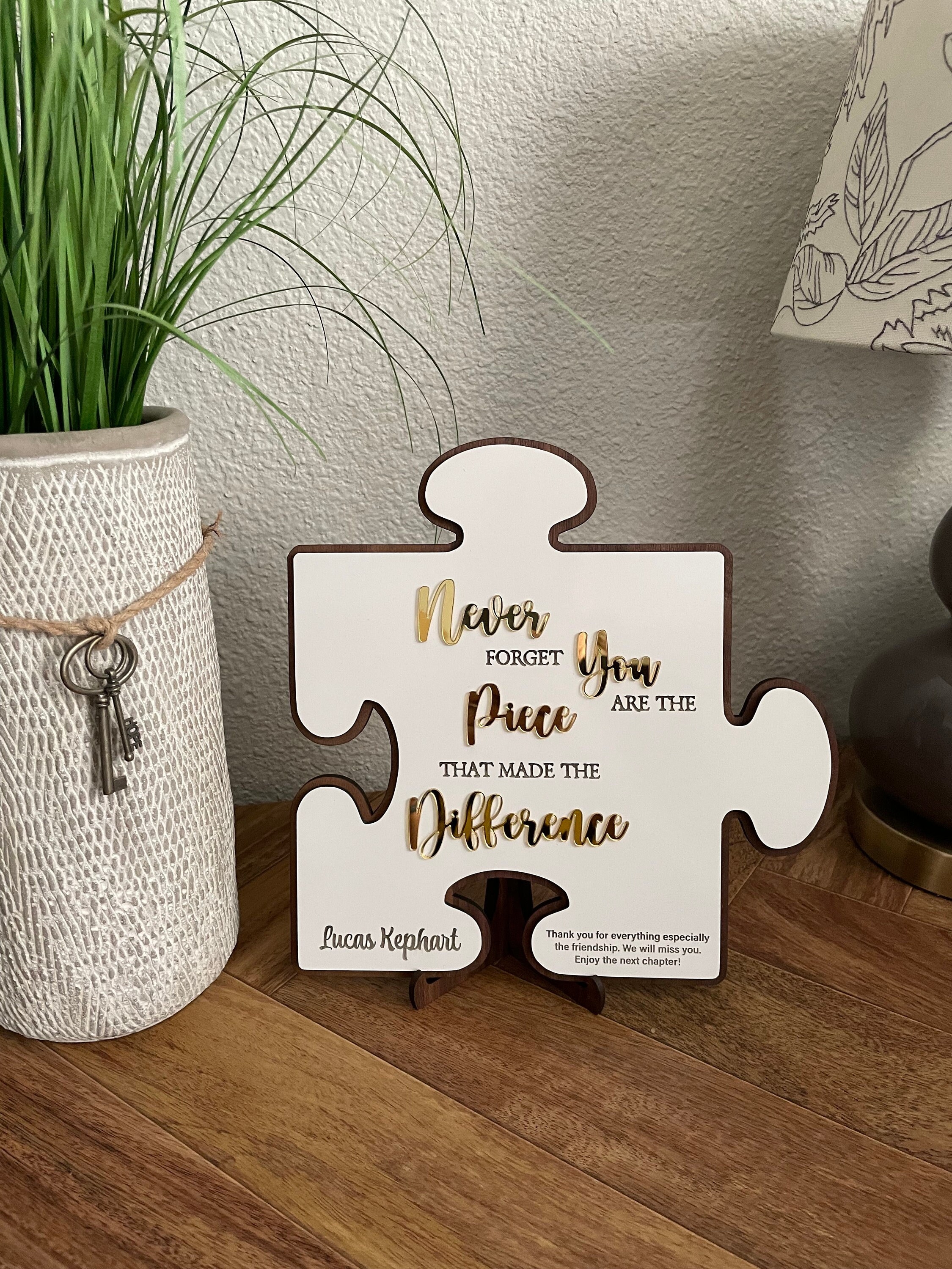 Personalized Retirement Puzzle Piece Gift: Engraved Farewell Present