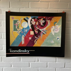 Póster original, 1987, Kandinsky, Composición IX, Ámsterdam, Color, Vintage, Bauhaus, Arte, Regalo, Expresionismo, Abstracto, Rojo, Azul