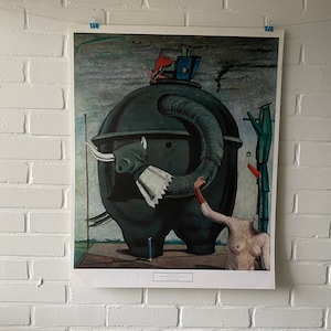 Póster original, Max Ernst, Elefante de Célebes, Surrealismo, Galería Pallas, Londres, Impresión artística, Vintage, Sueño, Retro, Artista, Decoración,