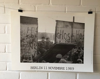 Original Poster, 1989, Berlin Wall, Nov 1989, Berlin, History, GDR, Photo Alfred, Vintage, Photo, Art, Black White, Decoration, Peace