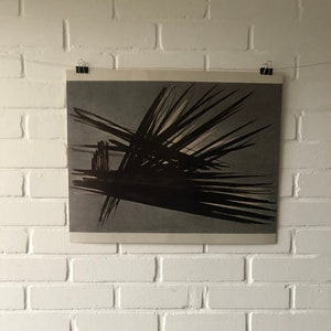 Cartel original, 1970, Hartung, Museo Folkwang, vintage, gráfico, arte moderno, artista, Essen, Lucerna, Viena, abstracto, negro, gris