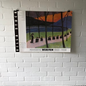 Cartel original, 1988, Marianne Werefkin, Villa Stuck, boceto, vintage, Jawlensky, Kandinsky, Klee, Münter, artista, expresionismo