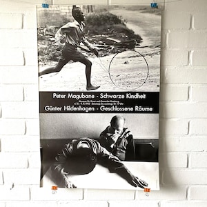 Manifesto originale, 1983, Peter Magubane, Günter Hildenhagen, Amburgo, mostra, fotografia, arte, bianco e nero, reportage, vintage, retrò