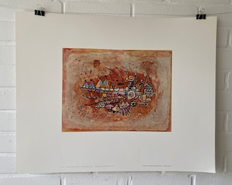 Original Poster, Paul Klee, Harbor Scene, Ateneum Gallery, Helsinki, Bauhaus, Abstract Art, Artist, Retro Square, Weimar, Vintage, Decoration