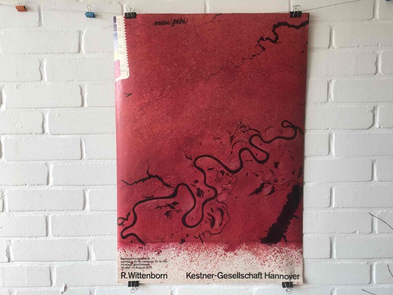 Amazon Kestner Gesellschaft 1975 River Original Poster Amazon Basin South America Exhibition Hannover Rainer Wittenborn Map