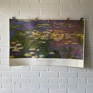 Cartel Original, 1989, Claude Monet, Nenúfares, Exposición, Museo, Carnegie, Nueva York, Impresión, Lago, Jardín, Vintage, Cartel, Arte