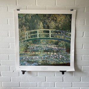 Poster originale, 1982, Claude Monet, Ninfee, Ponte giapponese, New York, Impressione, Lago, Giardino, Vintage, Poster, Arte, SPADEM,