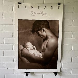 Poster originale, L'Enfant, Spencer Rowell, 1986, fotografia, arte, poster, Athena Posters, retrò, vintage, uomo, bambino, bianco e nero, padre