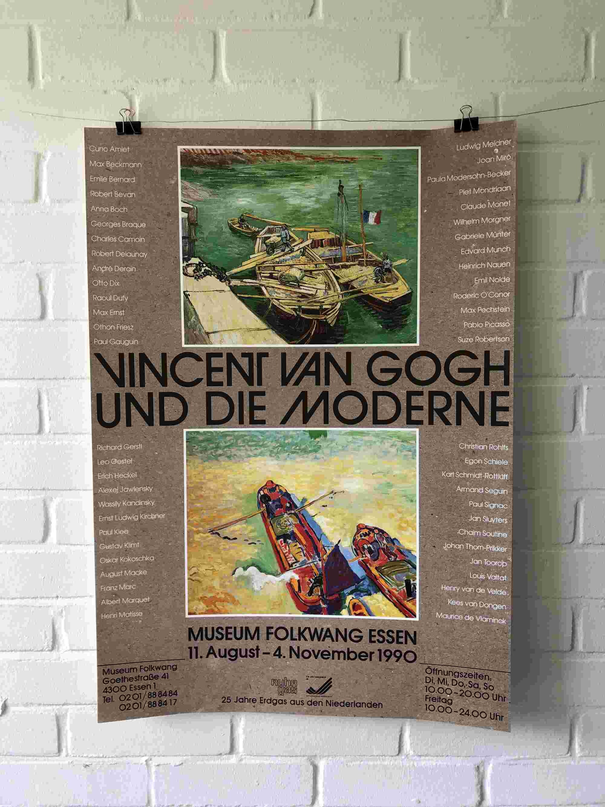Original Poster 1990 Vincent Van Gogh and Modernity Museum Folkwang Essen Boats Vintage Exhibition Poster Expressionism Sea Etsy