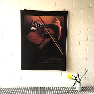 Póster original, 1983, Harvey Edwards, violín, Filarmónica de Nueva York, Avery Fisher Hall, arte, Lincoln Center, música, concierto, vintage, decoración