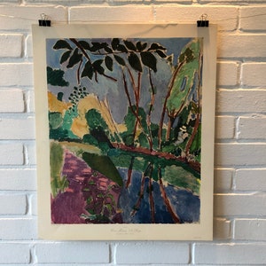 Póster original, Henri Matisse, La Berge, Kunstmuseum Basel, Max Jaffé, Viena, Artista, Vintage, Impresión, Banco, Río, Mujer, Naturaleza, Idilio