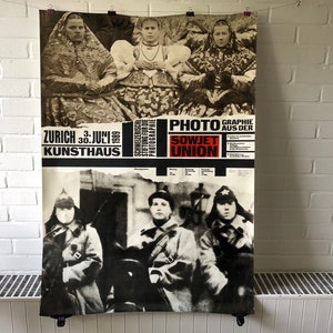 Gran cartel original, 1989, Kunsthaus Zürich, fotografía de la Unión Soviética, exposición, retrato, vintage, mujer, hombre, blanco y negro, foto