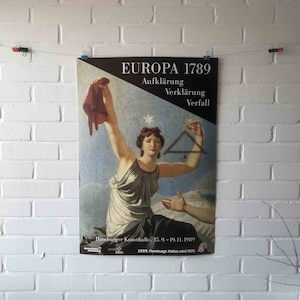 Cartel original, 1989, Europa, Hamburgo, Decadencia de la Transfiguración de la Ilustración, El puerto de Hamburgo cumple 800 años, Kunsthalle, Retro, Mujer, Estrella, Vintage