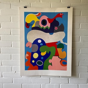 Cartel original, 1973, Otmar Alt, Der Rosenblum, serigrafía, Bruckmann KG, Munich, gráfico, vintage, color, colorido, artista, diseño, decoración