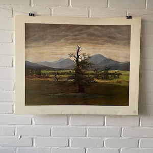 Cartel Original, Caspar David Friedrich, El Árbol Solitario, Impresión Piper, Artista, Decoración, Vintage, Impresión, Oveja, Pastor, Pintura, Montaña, Pasto,