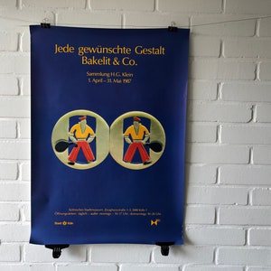 Cartel original, 1987, Baquelita, Colonia, colección, museo, figura, arte, azul, moderno, decoración, diseño, exposición, tenis, deporte, vintage, retro