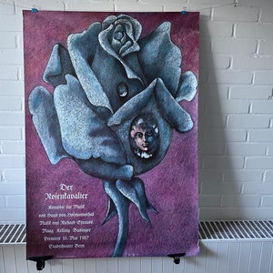 Grande poster originale, 1987, Der Rosenkavalier, Hugo von Hofmannsthal, Richard Strauss, Stadttheater Bern, gioco, vintage, decorazione, schizzo