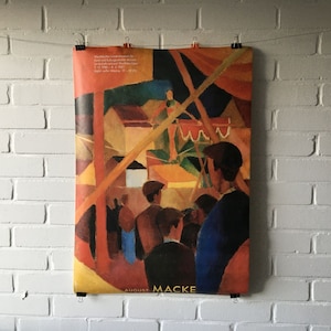 Manifesto originale, August Macke, Funambolo, Münster, anni '80, Arte, Espressionismo, Il cavaliere azzurro, Retro, Stampa, Vintage, Regalo, Decorazione