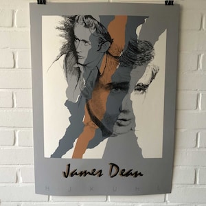 Poster originale, anni '90, Hans Jürgen Kuhl, James Dean, vintage, stampa d'arte, regalo, pop art, retrò, collage, arte, ritratto, star del cinema, decorazione