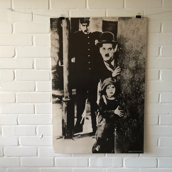 Original Poster, 1980er, Charlie Chaplin, Vagabund, The Kid, Schauspieler, Film, Kino, Fotographie, schwarzweiß, Hut, Vintage, Deko, Zuhause