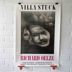 Manifesto originale, 1987, Richard Oelze, Villa Stuck, Monaco di Baviera, Dipinti, Disegni, Documenta, Surrealismo, Ritratto, Testa, Bauhaus, Vintage