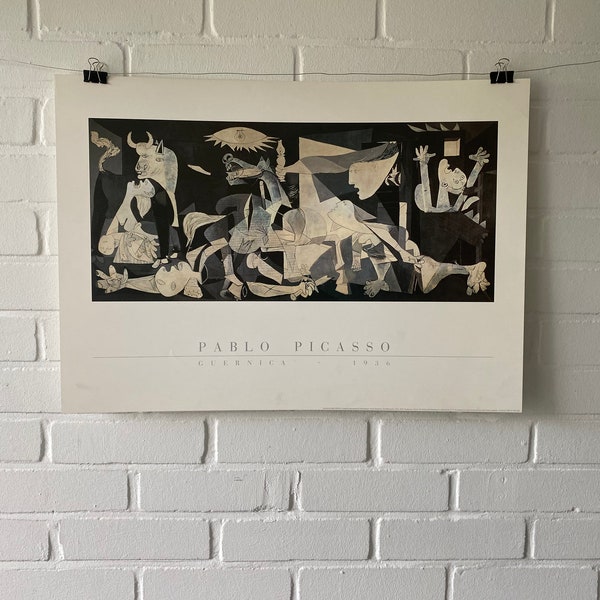 Affiche originale, Pablo Picasso, Guernica, Art moderne, Beaux-arts Touchita, Artiste, Abstrait, vintage, 1987, Paix, Madrid, Animaux