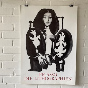 Póster original, Pablo Picasso, década de 1990, mujer, silla, boceto, vintage, purismo, gráfico, litografía, decoración, hogar, sala de estar, arte, artista