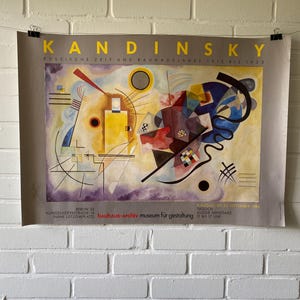 Manifesto originale, 1984, Kandinsky, Bauhaus, Archivio, Mostra, Museo, Berlino, Giallo, Rosso, Blu, Arte, Pittura, Vintage, Decorazione, Astratto