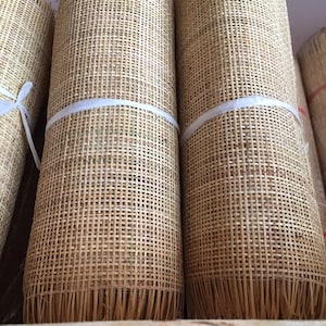 Rollo de correas de mimbre de ratán natural, tejido de bambú, malla  abierta, malla abierta, tela de ratán hecha a mano, tela de ratán  envolvente para