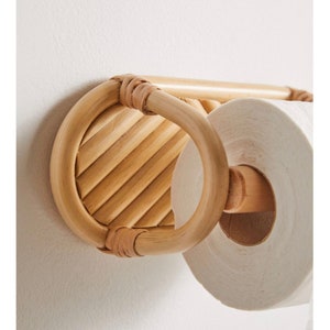 Rattan Toilet Paper Holder, Toilet Paper Stand, Towel Racks, Rattan Paper Holder, Bathroom Decor, Hanging Paper Holder, Toilet Paper Hook