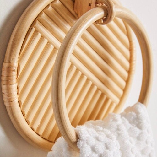 Rattan Towel Rack Towel Hangers Bamboo Rattan Towel Hooks Etsy