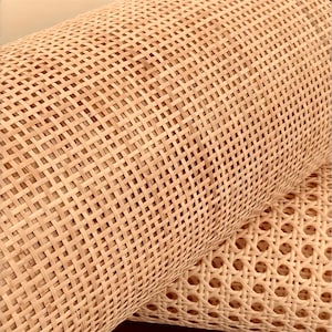 Rotolo di intreccio in rattan, trama quadrata naturale immagine 1