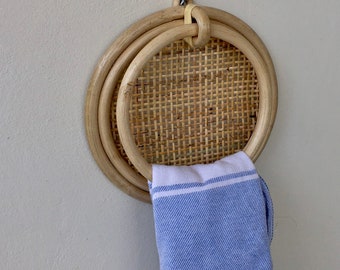 Rattan Towel Hanger, Circle Rattan Hanger, Rattan Towel Rack