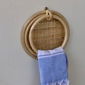 Rattan Towel Hanger, Circle Rattan Hanger, Rattan Towel Rack